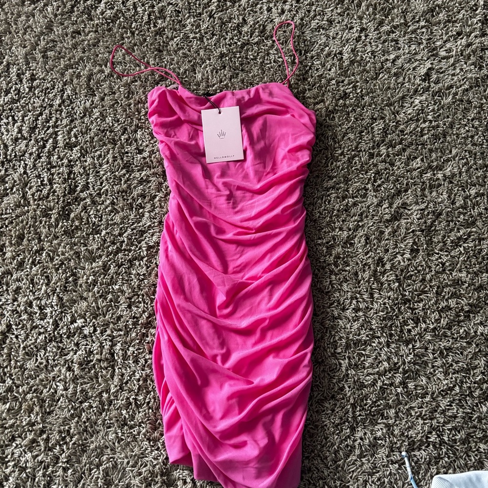 Hello Molly Vibrant Pink Mini Dress